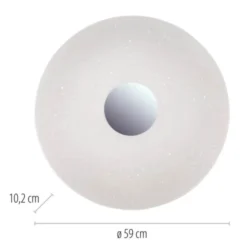 LED-Deckenleuchte, chrom, rund, Sternenhimmeloptik, Ø 59cm