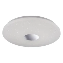 LED-Deckenleuchte, chrom, rund, Sternenhimmeloptik, Ø 59cm