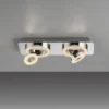 LED-Deckenleuchte, Chrom, 2 schwenkbare Leuchtringe, Design, modern