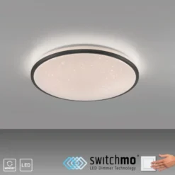 LED Deckenleuchte D=49cm schwarz Sternenhimmeloptik dimmbar