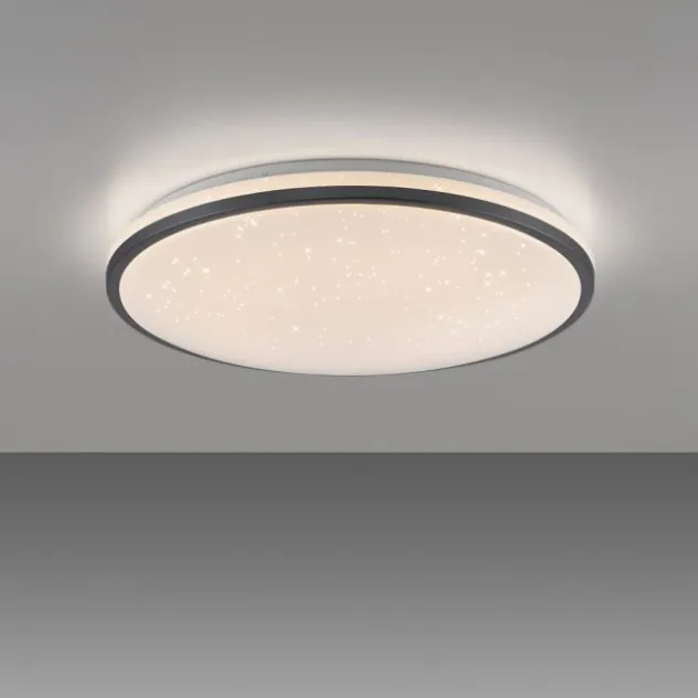 LED Deckenleuchte D=49cm schwarz Sternenhimmeloptik dimmbar