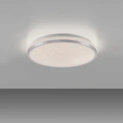 LED Deckenleuchte D=28cm silber Sternenhimmeloptik dimmbar