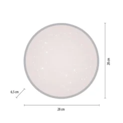 LED Deckenleuchte D=28cm silber Sternenhimmeloptik dimmbar