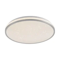LED Deckenleuchte D=38cm silber Sternenhimmeloptik dimmbar