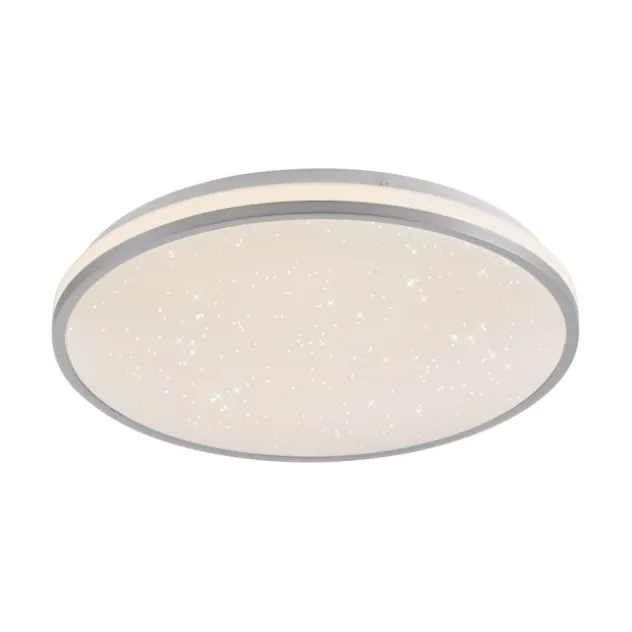 LED Deckenleuchte D=38cm silber Sternenhimmeloptik dimmbar