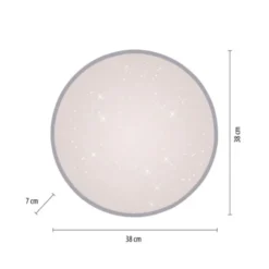 LED Deckenleuchte D=38cm silber Sternenhimmeloptik dimmbar