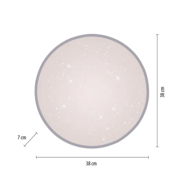 LED Deckenleuchte D=38cm silber Sternenhimmeloptik dimmbar