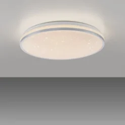 LED Deckenleuchte D=38cm silber Sternenhimmeloptik dimmbar