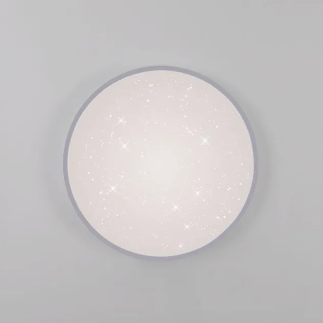 LED Deckenleuchte D=38cm silber Sternenhimmeloptik dimmbar