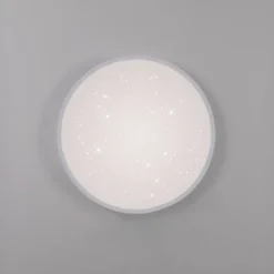LED Deckenleuchte D=49cm silber Sternenhimmeloptik dimmbar