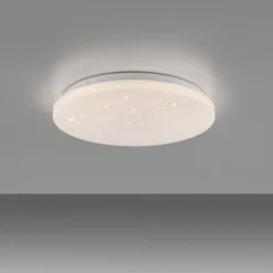 LED Deckenleuchte D=34cm weiß Sternenhimmel zeitloses Design warmweiß