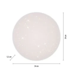 LED Deckenleuchte D=34cm weiß Sternenhimmel zeitloses Design warmweiß