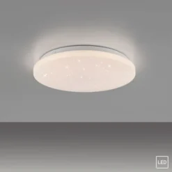 LED Deckenleuchte D=34cm weiß Sternenhimmel zeitloses Design warmweiß