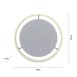 LED Deckenleuchte, dimmbar, aluminium, rund 50cm, warmweiß