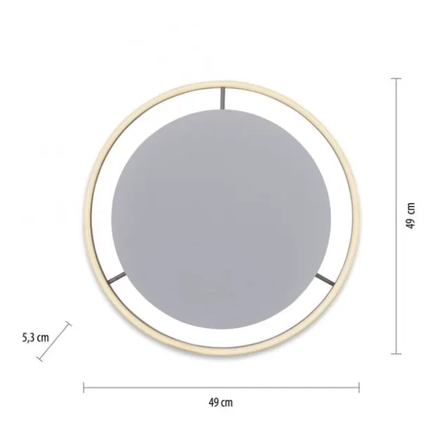 LED Deckenleuchte, dimmbar, aluminium, rund 50cm, warmweiß