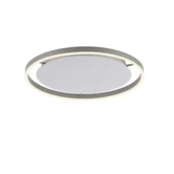 LED Deckenleuchte, dimmbar, aluminium, rund 50cm, warmweiß
