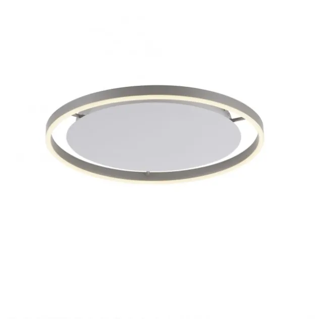 LED Deckenleuchte, dimmbar, aluminium, rund 50cm, warmweiß