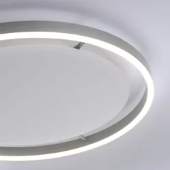 LED Deckenleuchte, dimmbar, aluminium, rund 50cm, warmweiß
