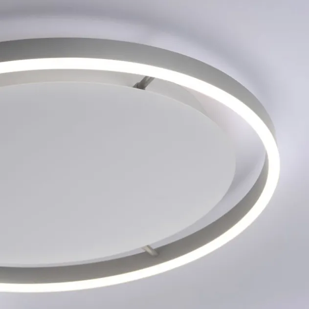 LED Deckenleuchte, dimmbar, aluminium, rund 50cm, warmweiß