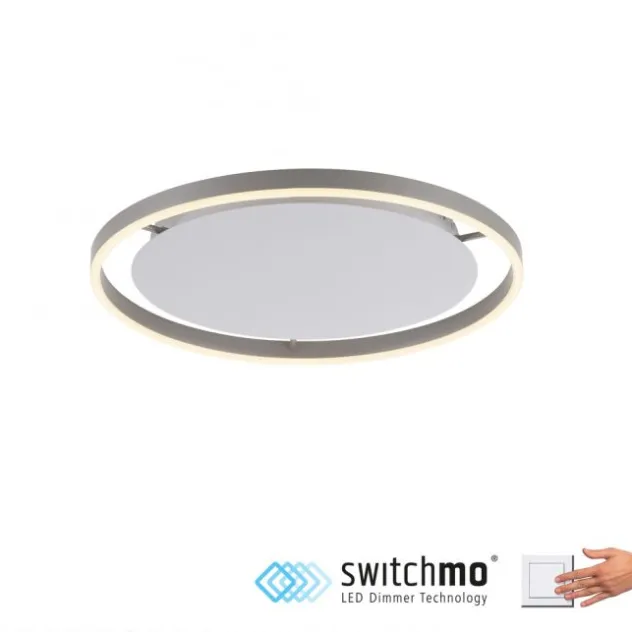 LED Deckenleuchte, dimmbar, aluminium, rund 50cm, warmweiß