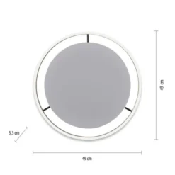 LED Deckenleuchte, dimmbar, anthrazit, rund 50cm, warmweiß