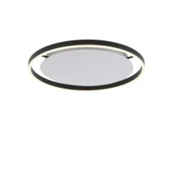 LED Deckenleuchte, dimmbar, anthrazit, rund 50cm, warmweiß