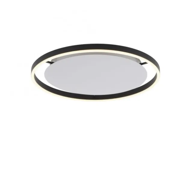 LED Deckenleuchte, dimmbar, anthrazit, rund 50cm, warmweiß