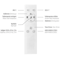 LED Deckenleuchte D=40 schwarz dimmbar per Fernbedienung CCT