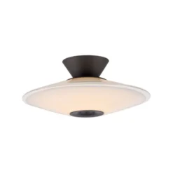 LED Deckenleuchte, ELIPSA, schwarz, Tronicdimmer, Opalglas