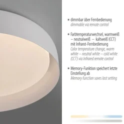 LED Deckenleuchte Fernbedienung weiß D=57cm dimmbar Memoryfunktion