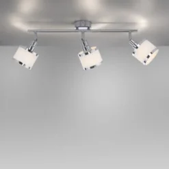 LED Deckenleuchte 3 flammig chrom glänzend drehbar Wohnlampe