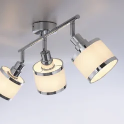 LED Deckenleuchte 3 flammig chrom glänzend drehbar Wohnlampe