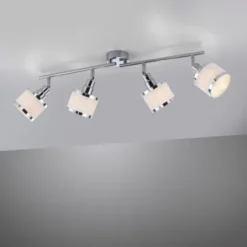 LED Deckenleuchte 4 flammig chrom glänzend drehbar Innenlampe