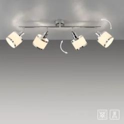 LED Deckenleuchte 4 flammig chrom glänzend drehbar Innenlampe