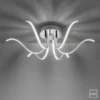 LED-Deckenleuchte, 6-flammig, chrom, 67x67 cm, filigrane Leuchtenarme