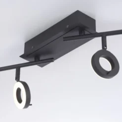 LED Deckenleuchte 4 flammige anthrazitfarbig drehbar IP44 warmweiß