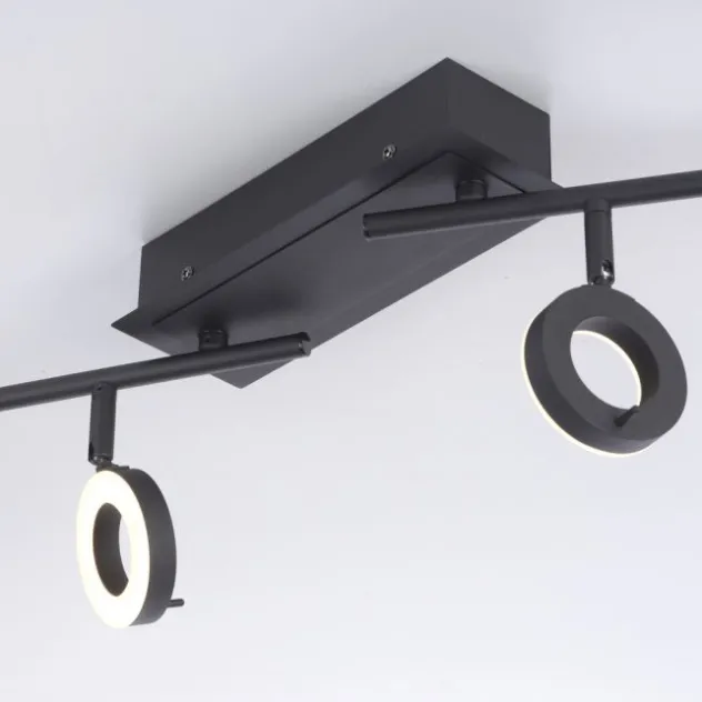 LED Deckenleuchte 4 flammige anthrazitfarbig drehbar IP44 warmweiß