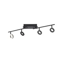 LED Deckenleuchte 4 flammige anthrazitfarbig drehbar IP44 warmweiß