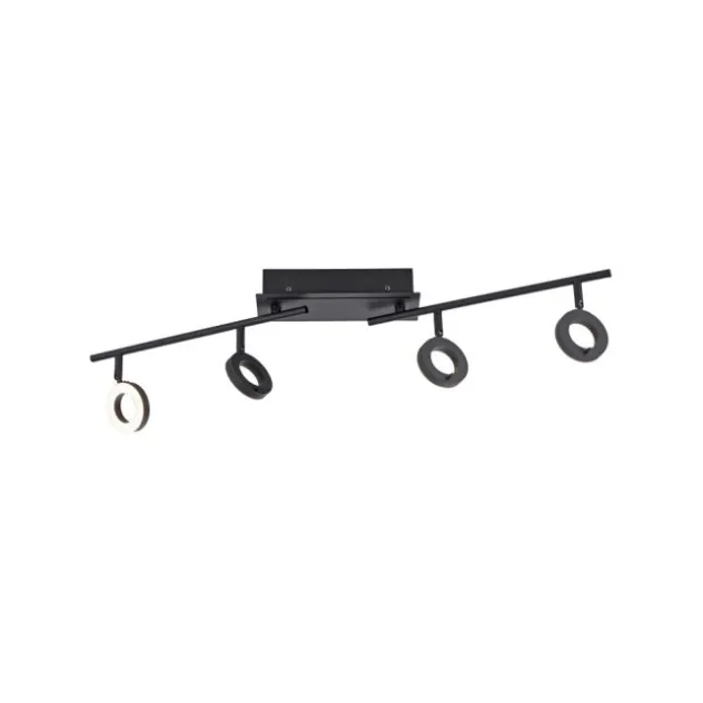 LED Deckenleuchte 4 flammige anthrazitfarbig drehbar IP44 warmweiß