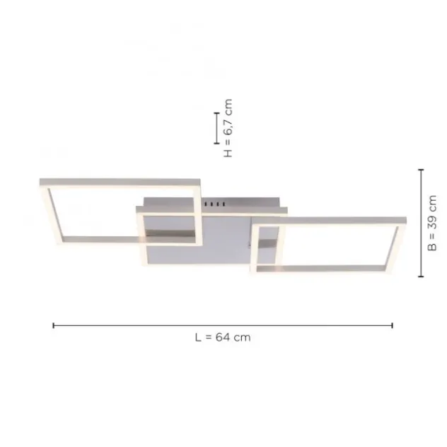 LED Deckenleuchte 3-flammig, quadratisch schwenkbar, warmweiß