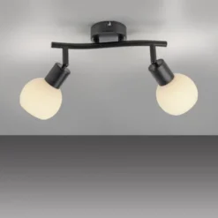 LED Deckenleuchte 2 flammig schwarz Spot drehbar zeitloses Design