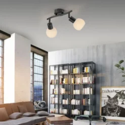 LED Deckenleuchte 2 flammig schwarz Spot drehbar zeitloses Design