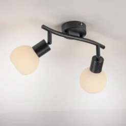 LED Deckenleuchte 2 flammig schwarz Spot drehbar zeitloses Design