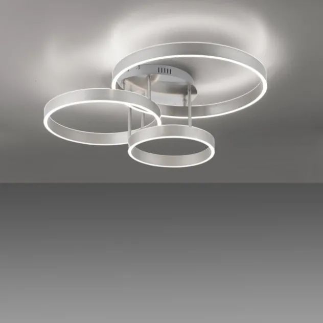 LED Deckenleuchte 3 flammig silber Up- Downlight dimmbar Fernbedienung