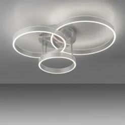 LED Deckenleuchte 3 flammig silber Up- Downlight dimmbar Fernbedienung