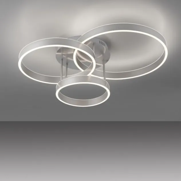 LED Deckenleuchte 3 flammig silber Up- Downlight dimmbar Fernbedienung