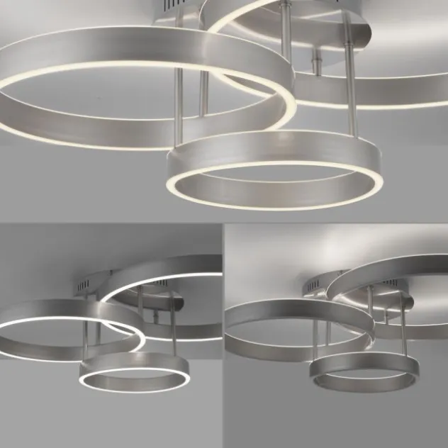 LED Deckenleuchte 3 flammig silber Up- Downlight dimmbar Fernbedienung