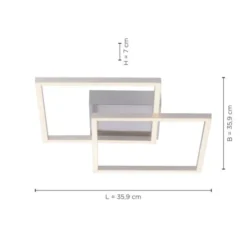LED Deckenleuchte 2 flammig, stahl quadratisch, warmweiß