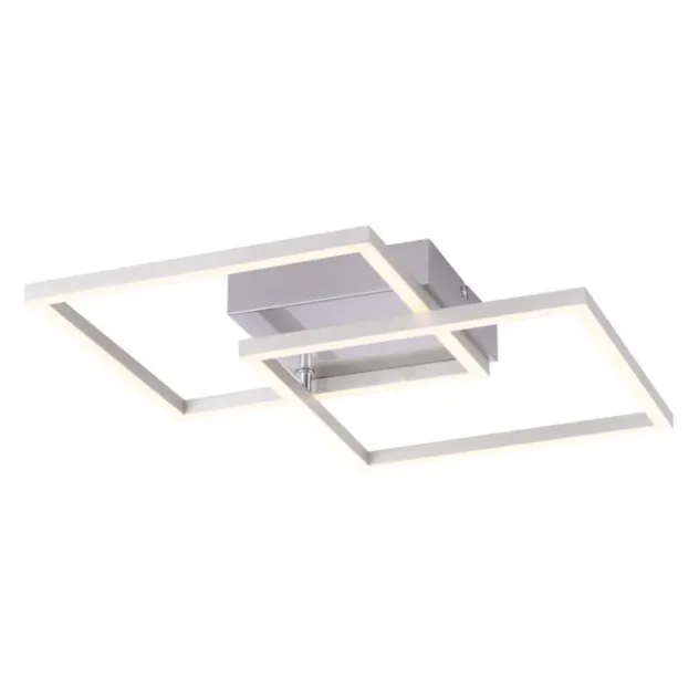 LED Deckenleuchte 2 flammig, stahl quadratisch, warmweiß