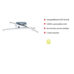 LED Deckenleuchte, Flur, Wohnzimmer, chrom, filigran, modern